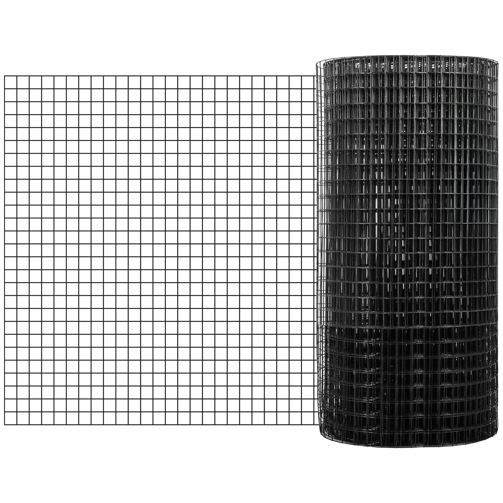 Hardware Cloth, 36" X 50' & 1"x1" Mesh Size, Galvanized Steel Vinyl Coated 16 Gauge Chicken Wire Fencing W/A Cutting Plier & A Pair Of Fabric Gloves, For Garden Fencing & Pet Enclosures, Black_maomaolike.com